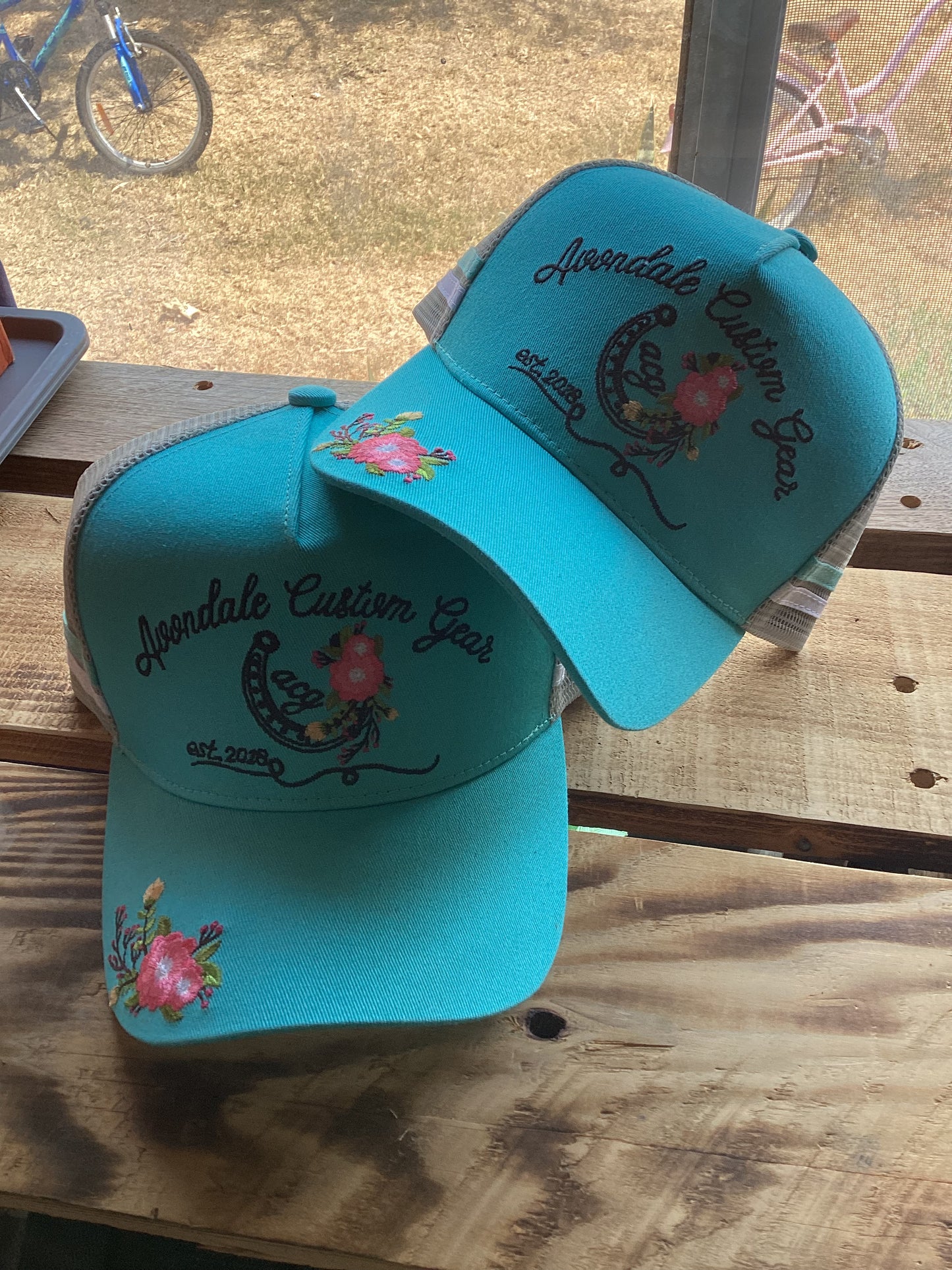 Teal Blossom Caps